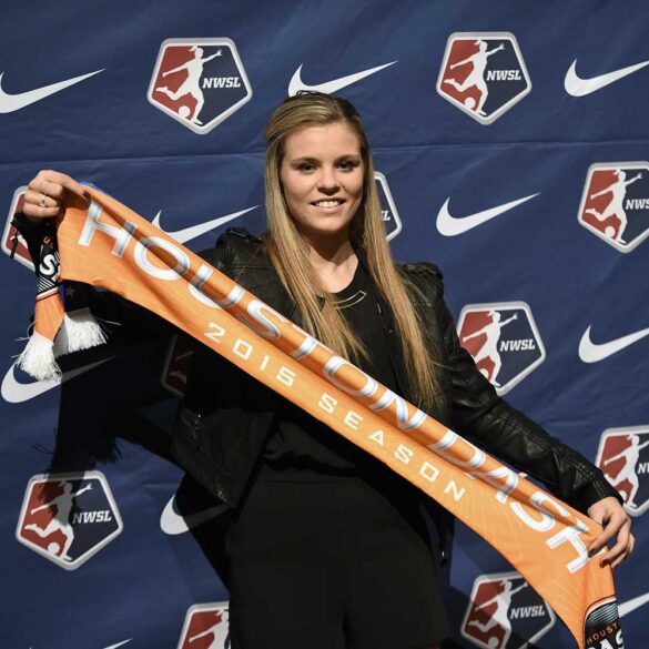 Rachel Daly with Houston Dash on Draft Day