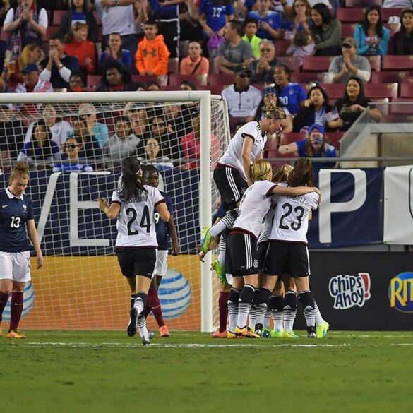 Germany celebrates Maier's game-winning goal.