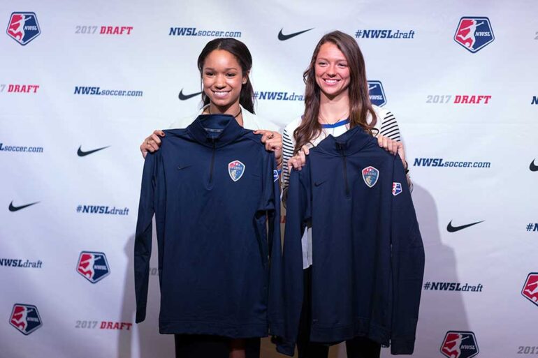 Darian Jenkins and Ashley Hatch drafted by NC Courage. (Manette Gonzales)