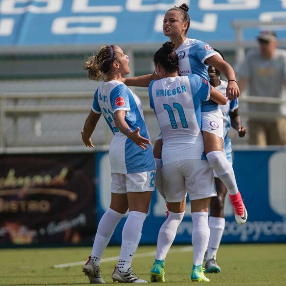 Pride goal celebration. (Shane Lardinois)