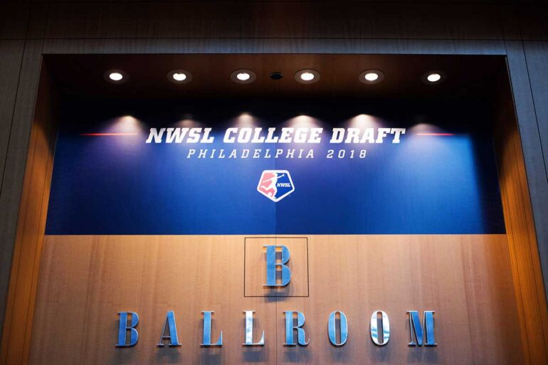 Entrance to the 2018 NWSL College Draft (Monica Simoes).